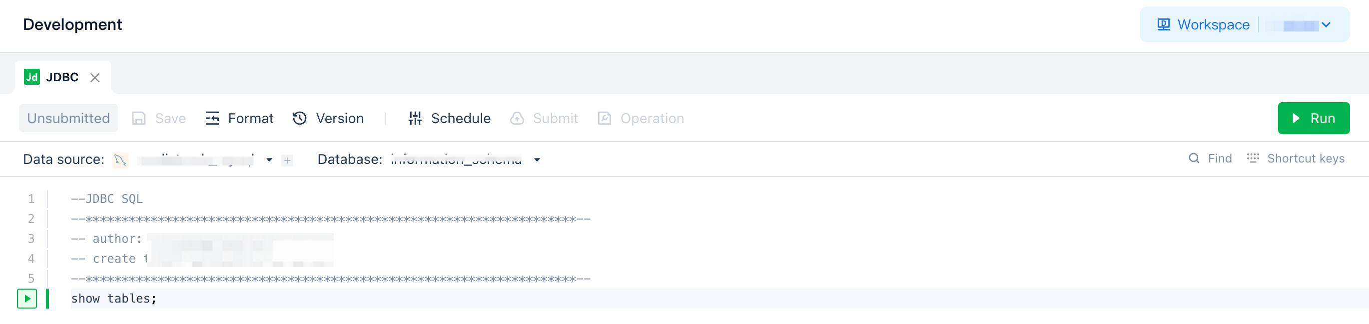 Select Data Source and Database