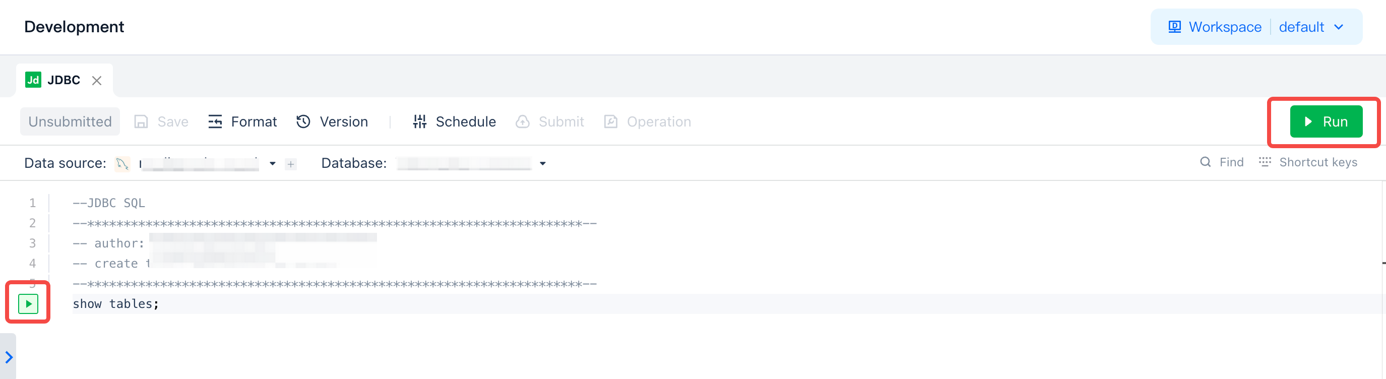 Run JDBC Task